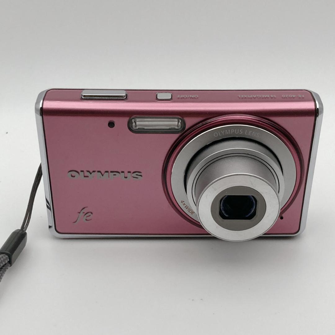 実写有【美品】箱付きOLYMPUS CAMEDIA FE-4020 ピンクカメラ