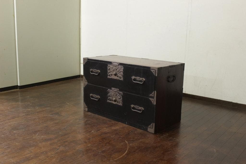 昭和レトロ 庄内箪笥 打ち出し金具 時代箪笥 古家具 和家具 収納