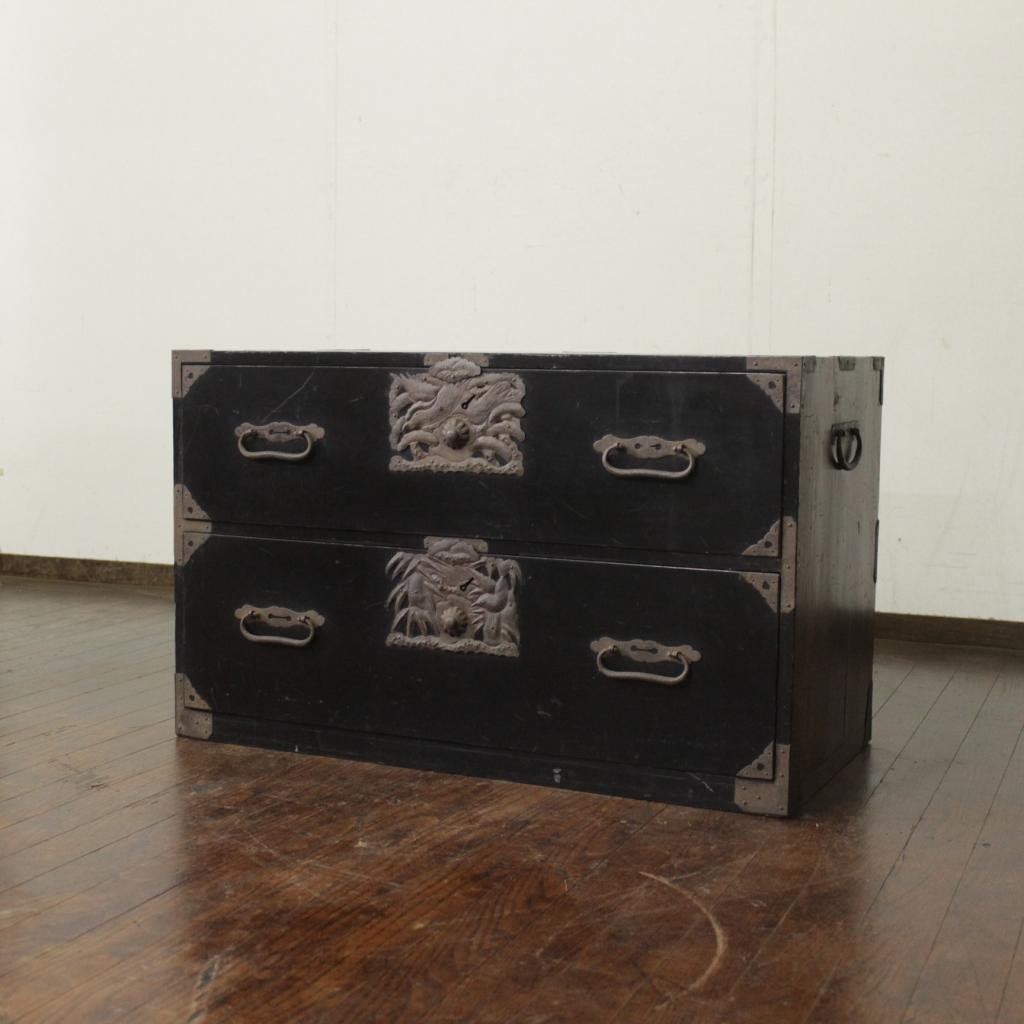 昭和レトロ 庄内箪笥 打ち出し金具 時代箪笥 古家具 和家具 収納