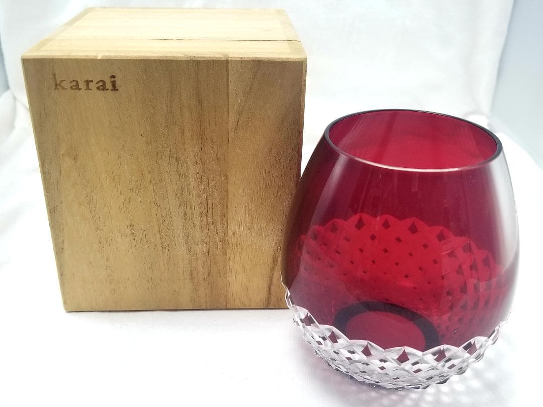 【新品未使用】「karai 江戸切子 グラス 花蕾」美しき江戸切子の逸品