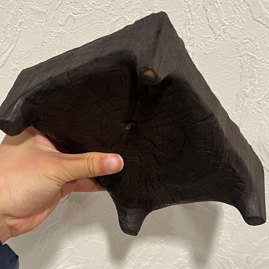 卓 花台 木製 香炉台 根卓 盆栽台 クスノキ18.8*14.2*6cm