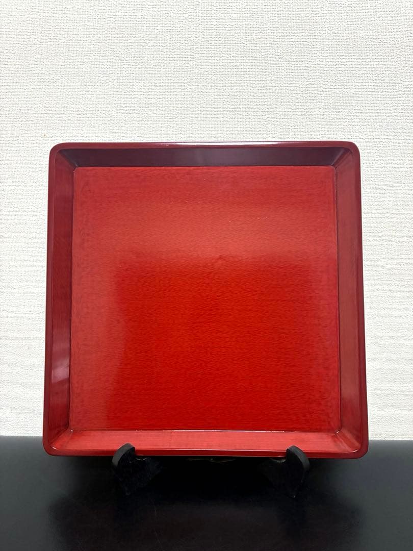 新品未使用品 後藤塗 四方盆 角盆 正方形 五枚セット 専用布 栞付き