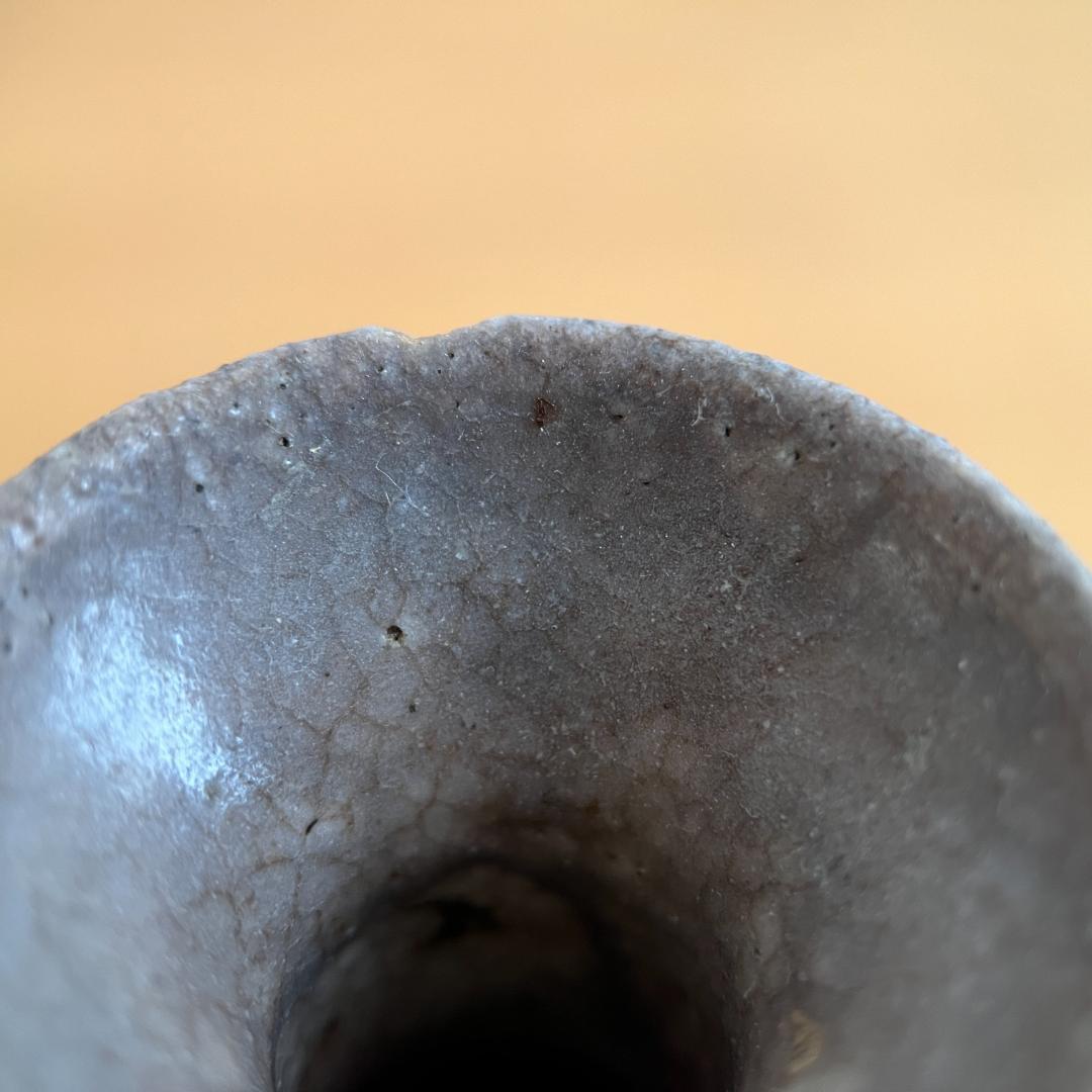 李朝 粉引 徳利 雨漏り手 景色 高11.0cm φ9.1cm