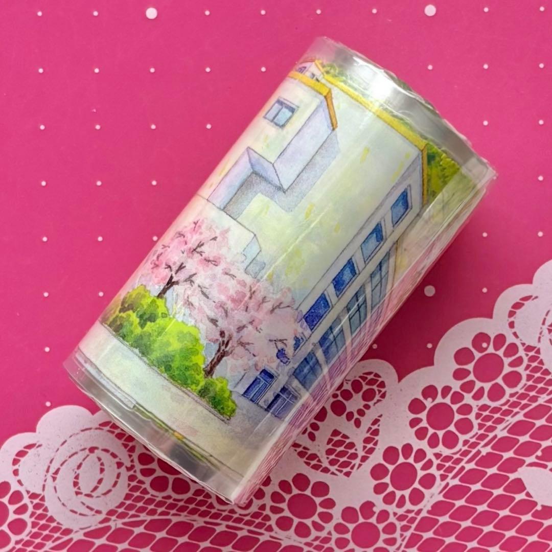 PET 春日校园② ダイカット加工 7cm×5m キャンパス　学校　桜