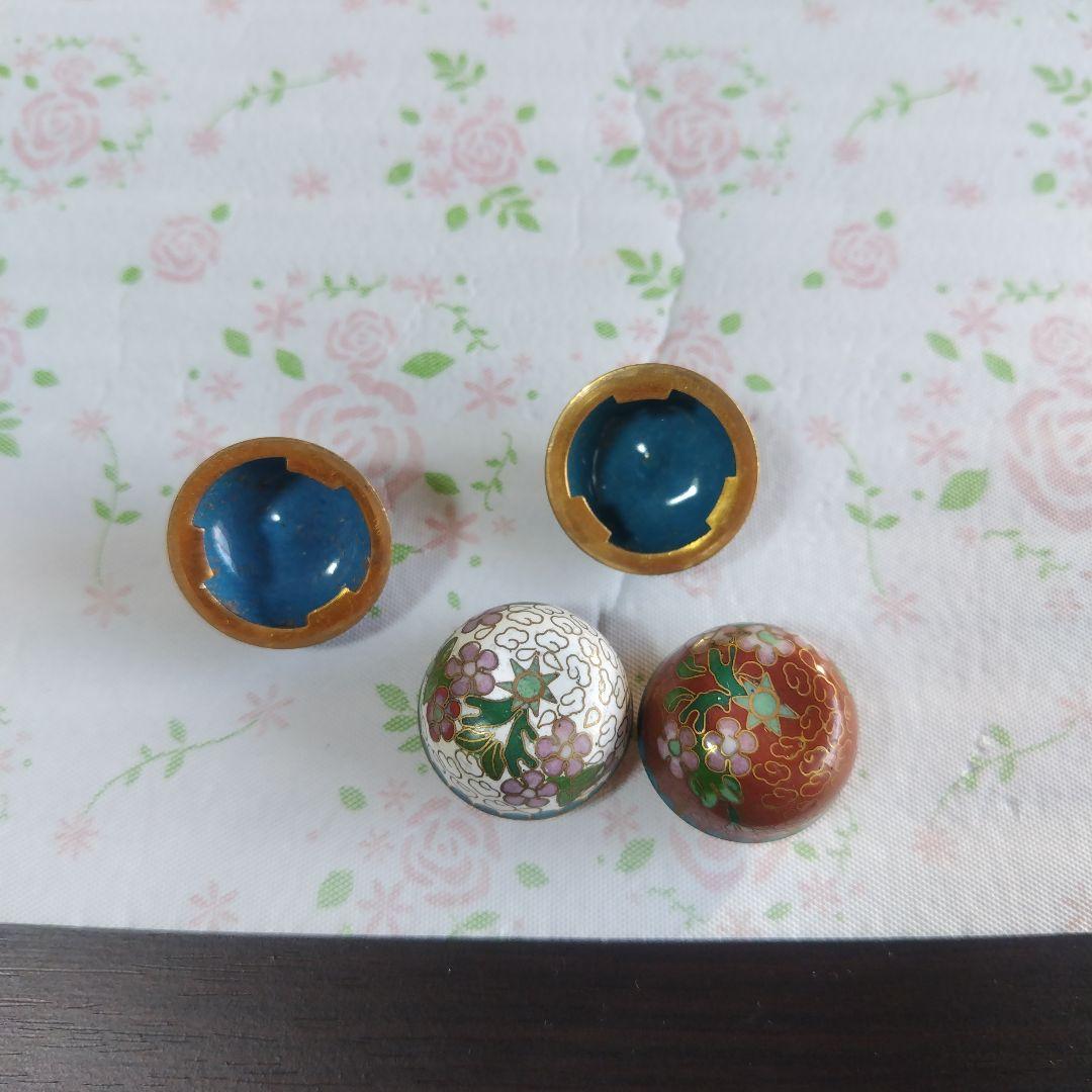 七宝焼　りんご型小物入れ　ミニ　レトロ　アンティーク　セット