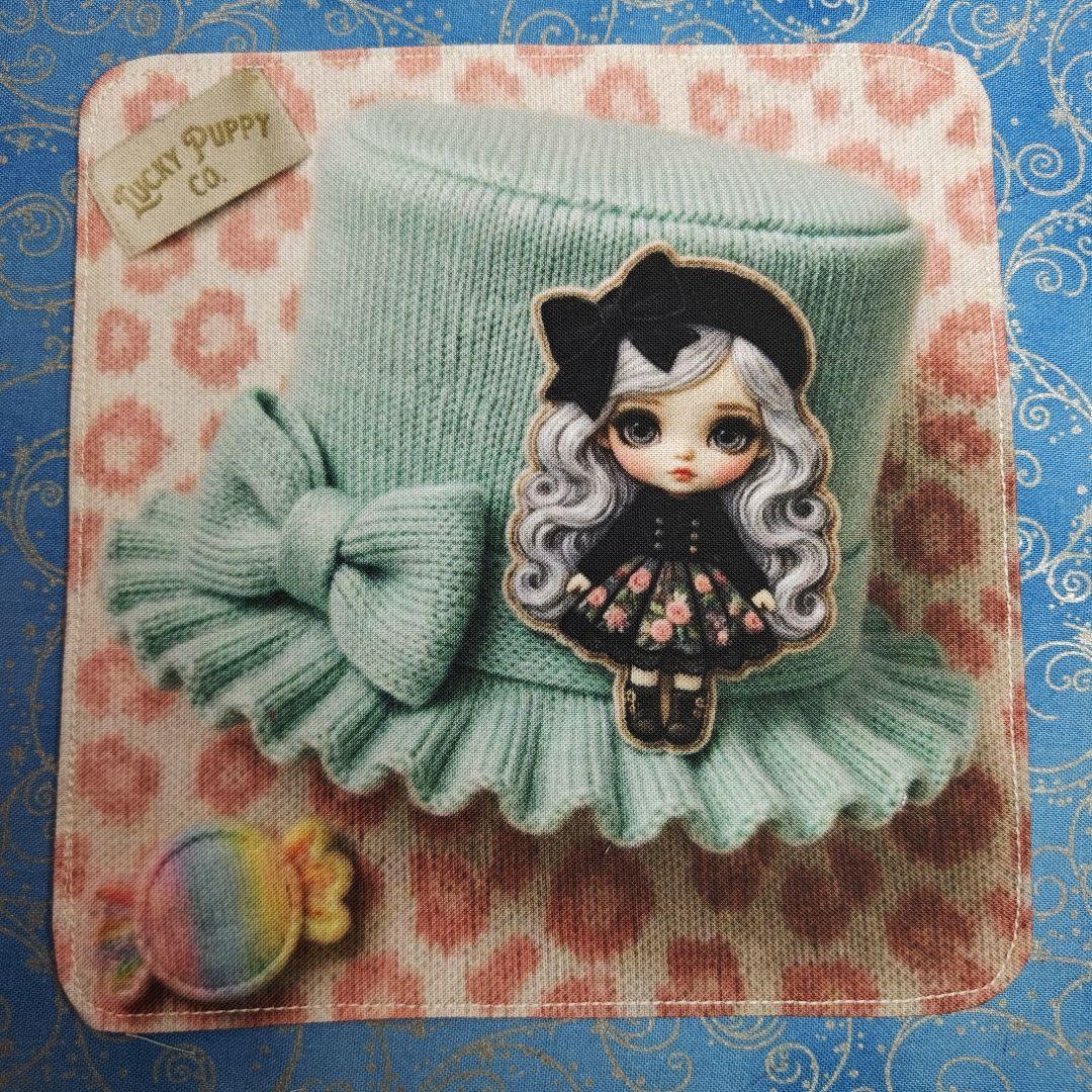 ご確認用　きゃんべる　ハンカチ　ポメラニアンちゃん柄　ハンドメイド3/14