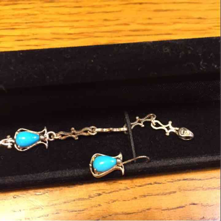 トルコ石 ブレスレット&ピアス