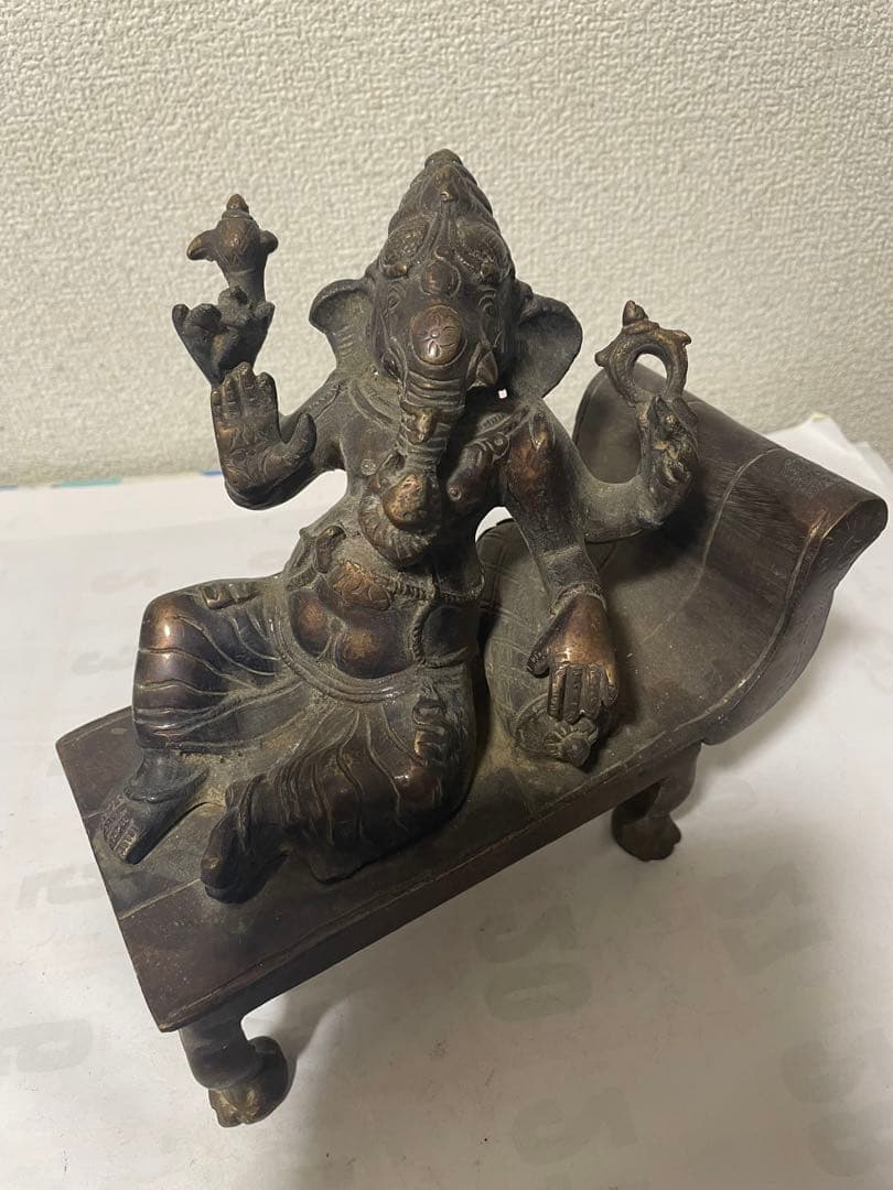ガネーシャ 古銅　商売繁盛アジアン雑貨　ネパール古銅仏像　古美術
