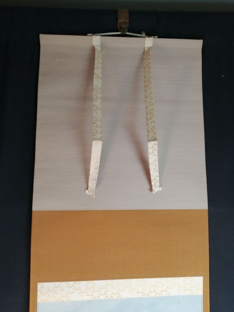【茶道具】表千家  即中斎宗匠筆 而妙斎箱書『文筆色紙蜻蛉画賛』茶掛け　B342