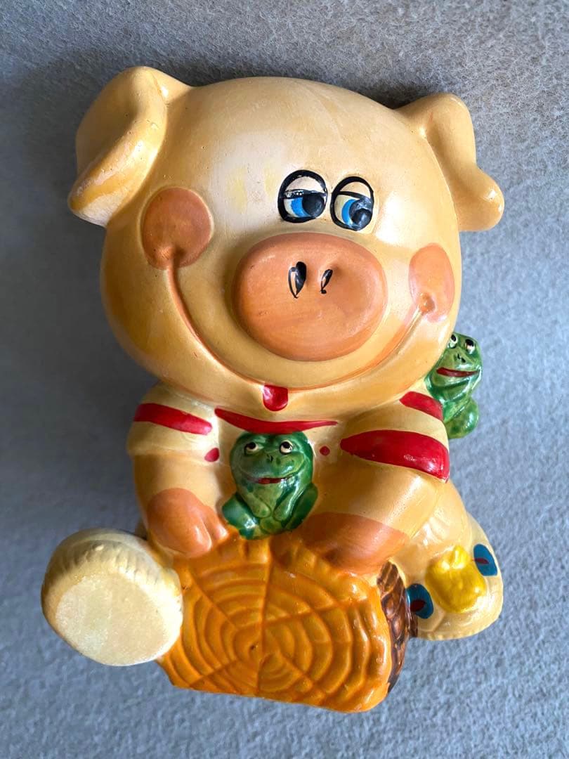 【ヴィンテージ】ENESCO piggy bank／カエル・ブタの貯金箱
