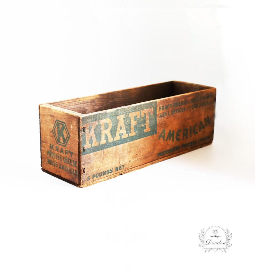 \"KRAFT AMERICAN\"ヴィンテージ チーズボックス｜アメリカ木箱