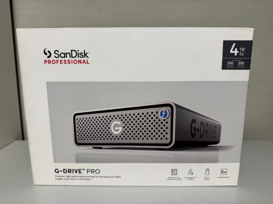 外付けハードディスク・ドライブ SanDisk G-DRIVE PRO 4TB Thunderbolt HDD
