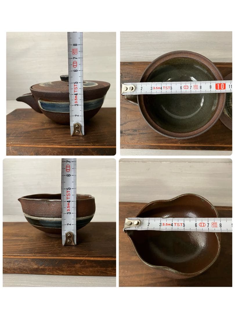 宝瓶＆湯冷しセット　絞り出し急須　茶器　茶道具　煎茶道具　刷毛目