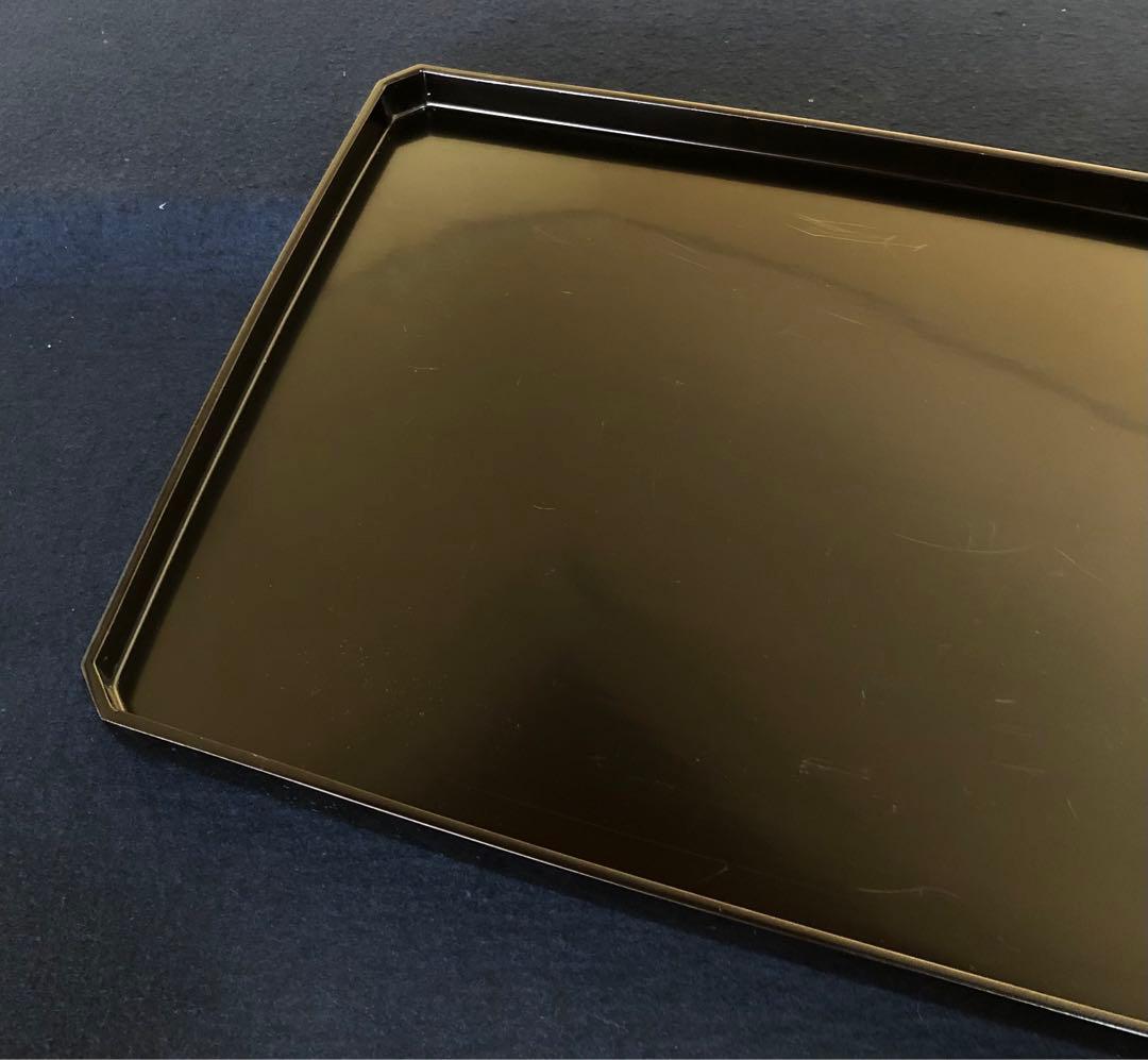 《R》懐石 黒塗 脇取膳10客 長膳 木製漆器 木箱　260323A4