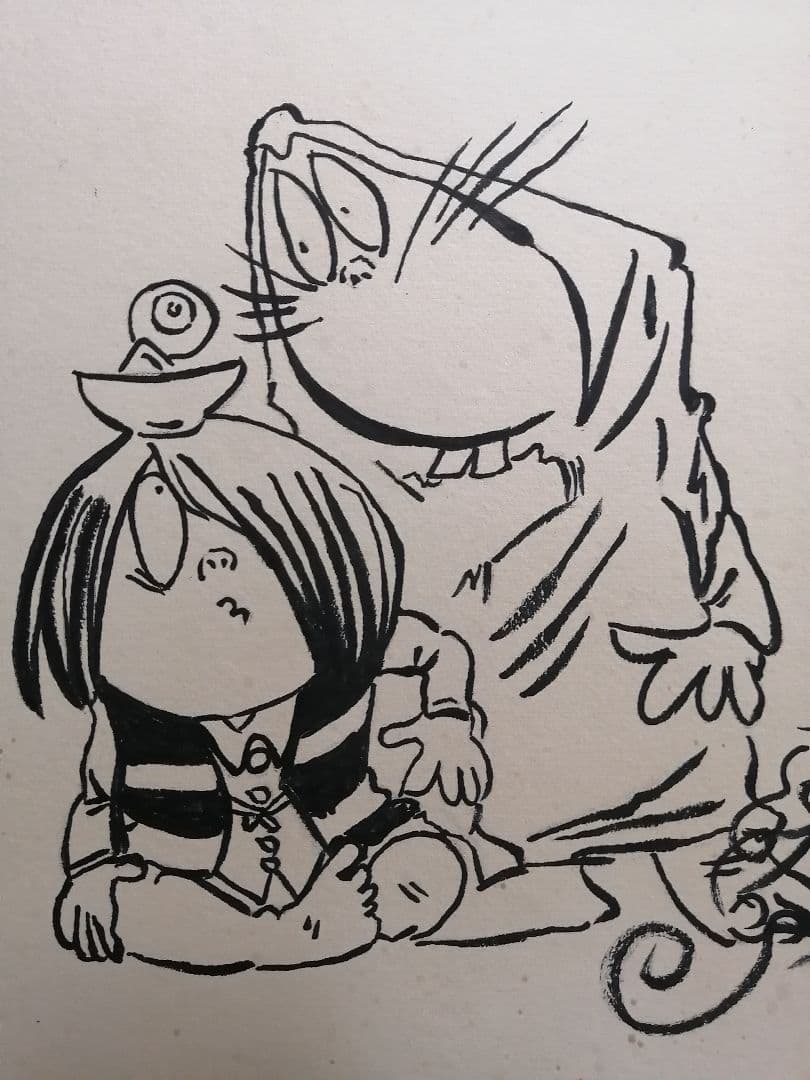 ★水木しげる先生　『ゲゲゲの鬼太郎』肉筆画　肉筆落款　真筆品　直筆サイン入り