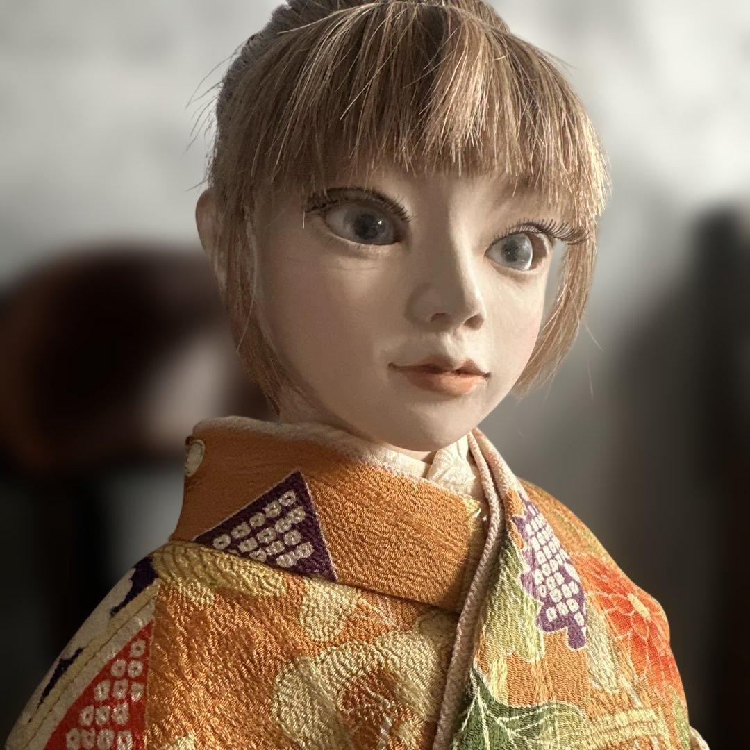希少品❣️美しすぎる人形 花柄振袖着物