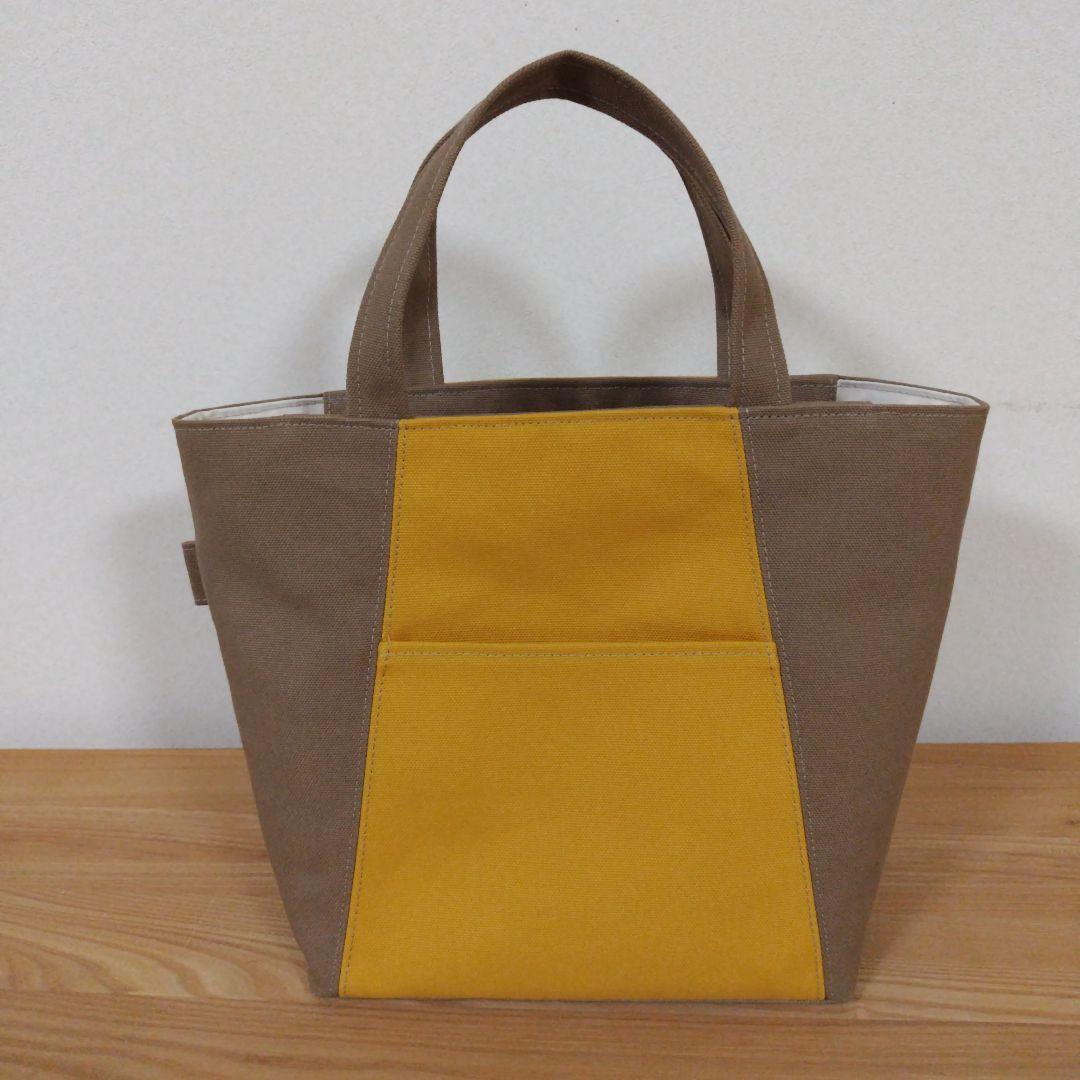 ハンドメイド、トートバック、倉敷帆布、シンプル、バイカラー、縦長