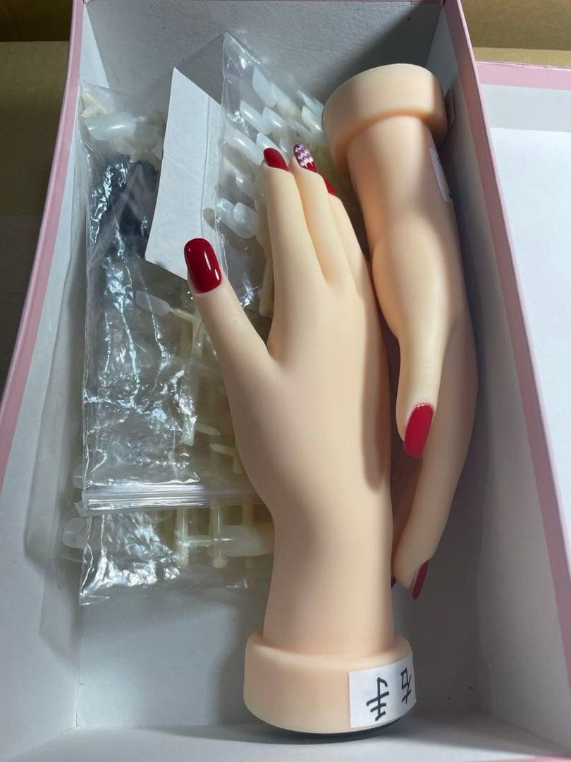 JNAジェル検定初級用練習、トレーニングハンド＆チップセット（試験本番使用美品）