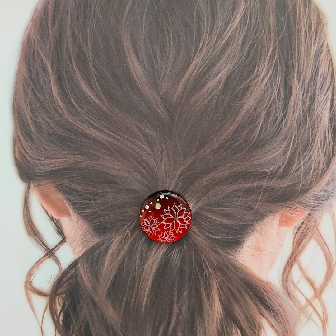 【886】ハンドメイド　レジン　ヘアゴム　ポニーフック