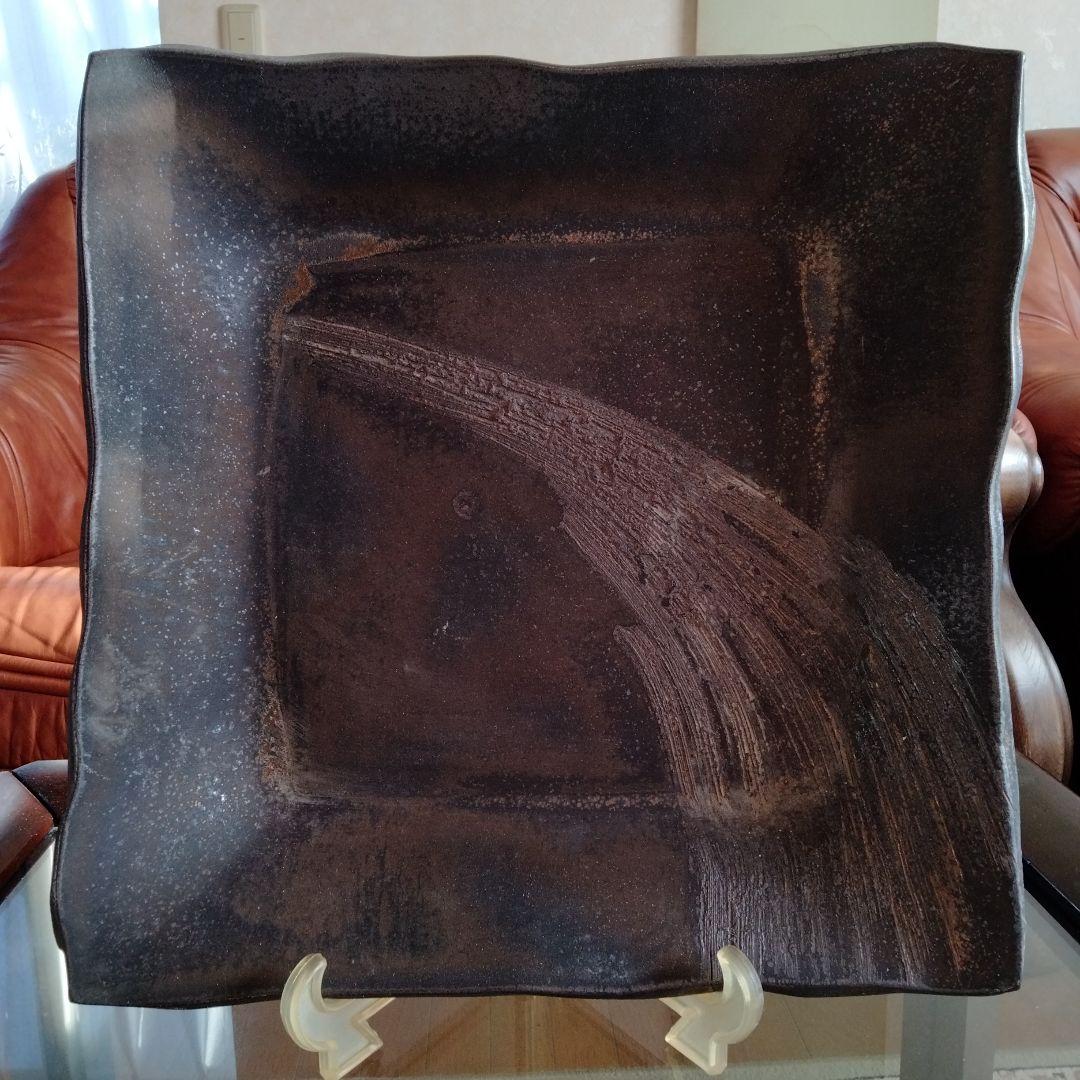 中国東洋骨董 旧家蔵陶磁器名品 大き目サイズ【超大盛方皿】希少貴重コレクション