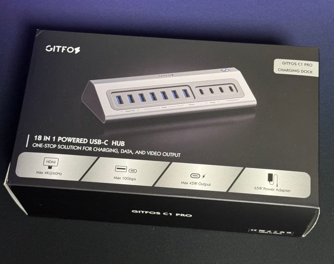 Gitfos Power USB Cハブ 4K HDMI PD 100W 充電