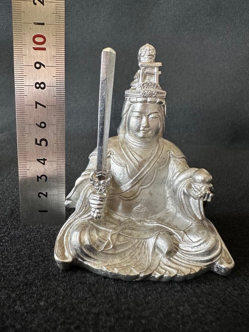 仏像 弁財天像　池口恵観　百萬枚護摩行者　鉄製　松本明慶原型 高さ約10.5cm