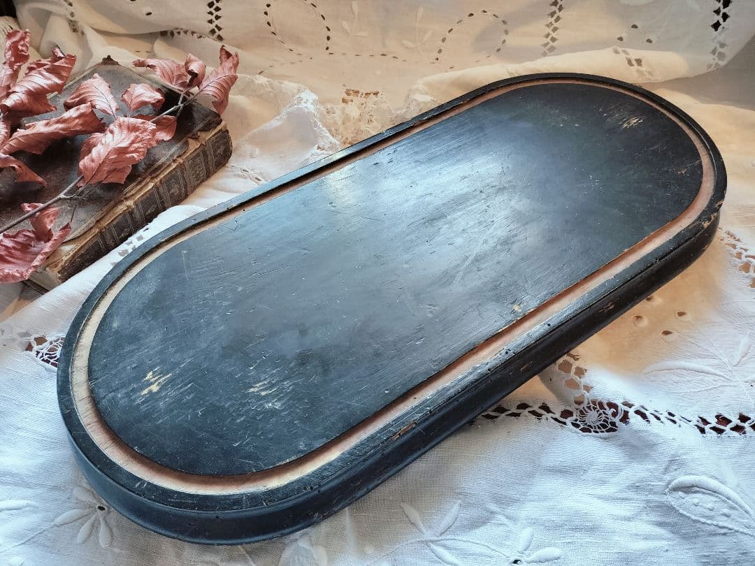 アンティーク　フランス　黒い木製　　ナポレオン　大　ディスプレイ台座