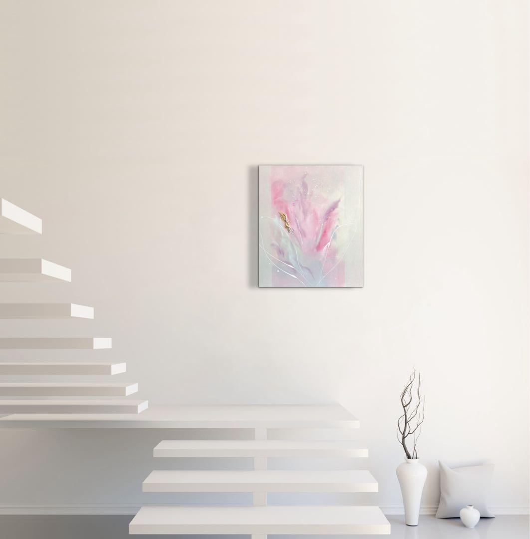 現代アート　53×45.5㎝　花　抽象画　モダン　アートパネル　インテリア　絵画