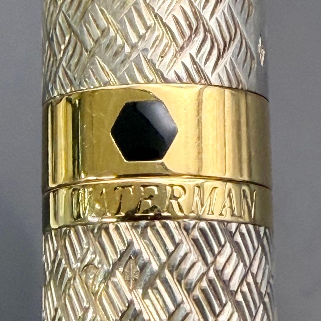 WATERMAN 万年筆 18K 750 レタロン ソリッドシルバー 動作未確認