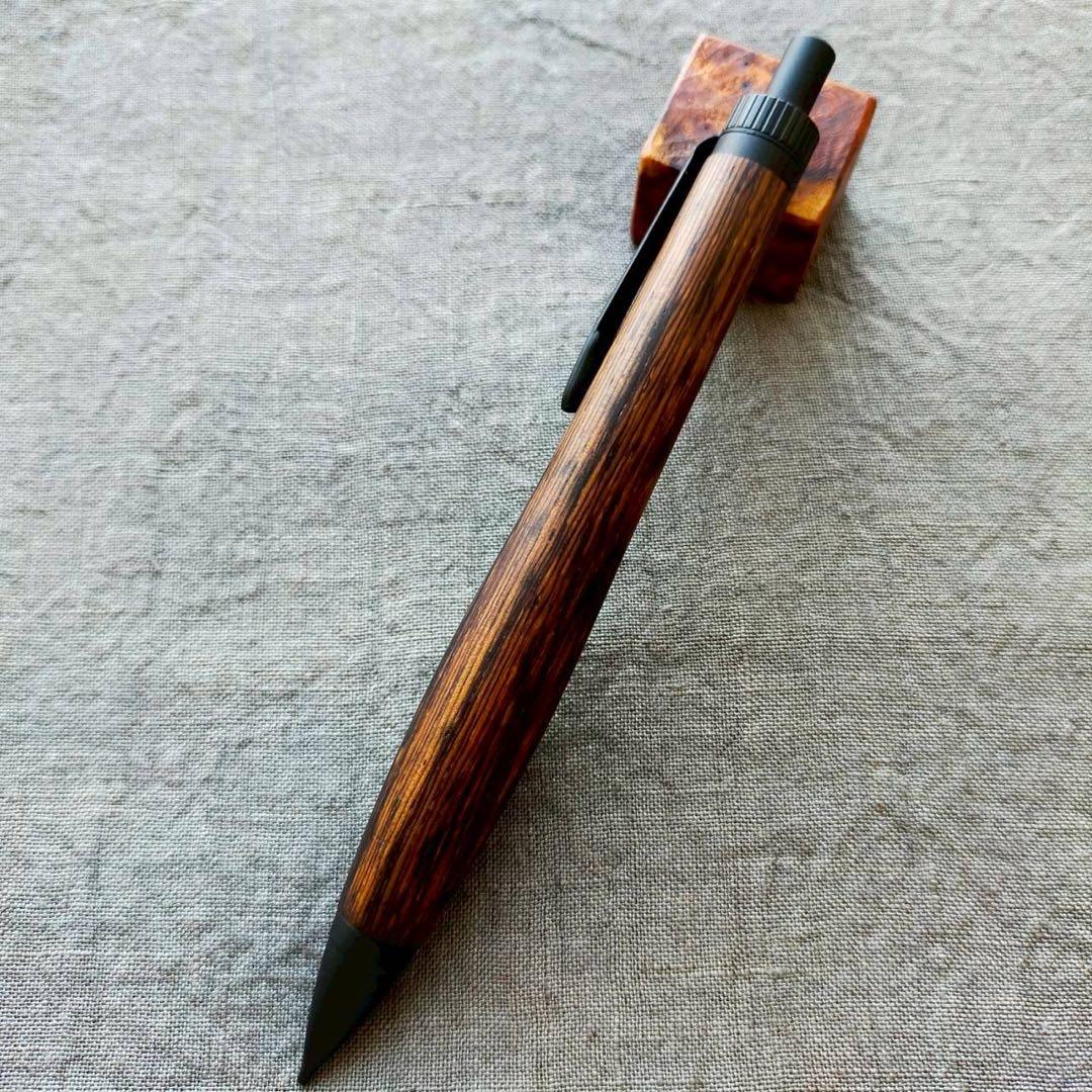 インダイク　黒紫檀　ハンドメイド　木軸シャープペン　0.5mm　天然木　ブラック