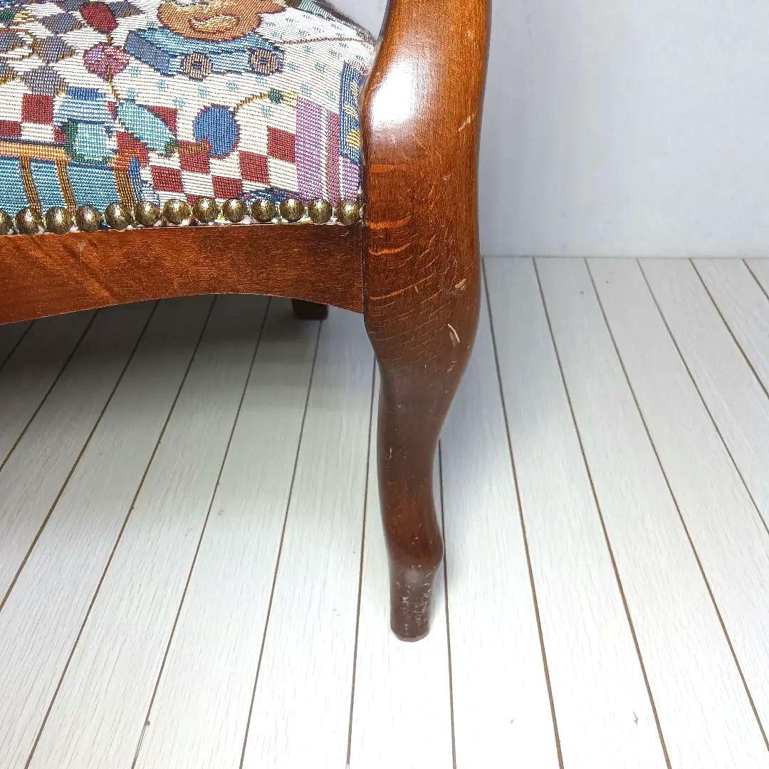 【希少品】ゴブラン織り　アンティーク　チェア　テディベア柄