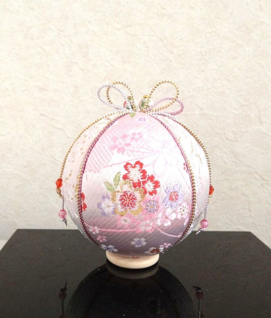 しょりん 手毬 手鞠 てまり 刺繍 ハ―トにカ―ネ―ション No172