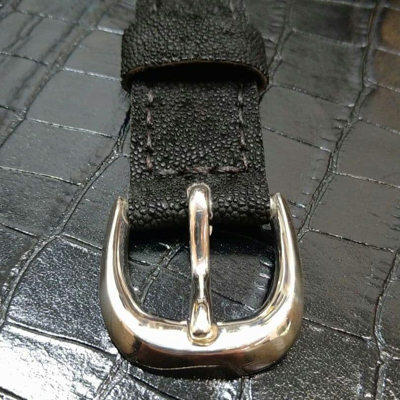 エレファントレザー 象革 Apple watch バンド 黒 美錠 SV925