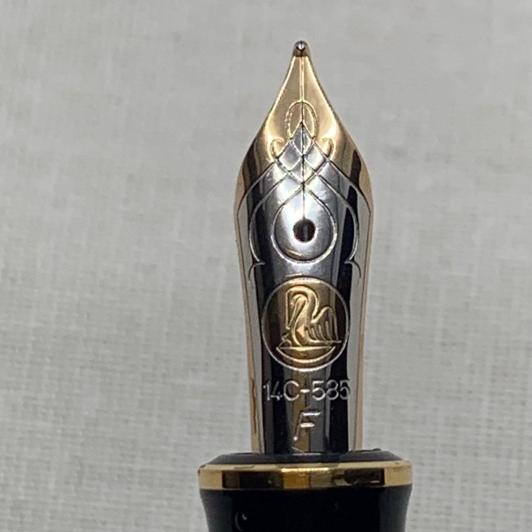 【名品】　ペリカン M600 14C F 万年筆 スーベレーン　レッドストライプ