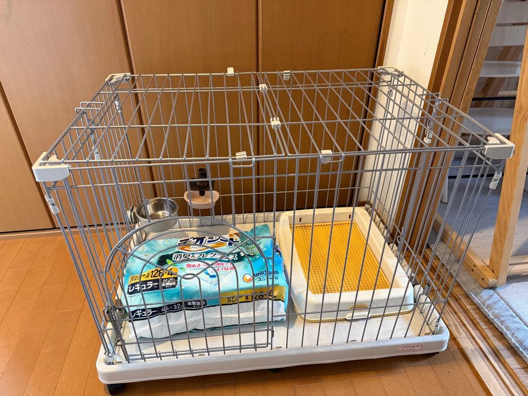 引取りのみ！　犬用ケージセット 中型犬用