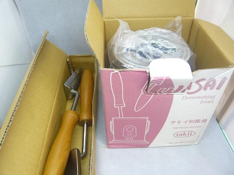 未使用に近い美品　タキイ電化和裁鏝　和裁こて　和裁コテ　マーク入り鏝２本セット
