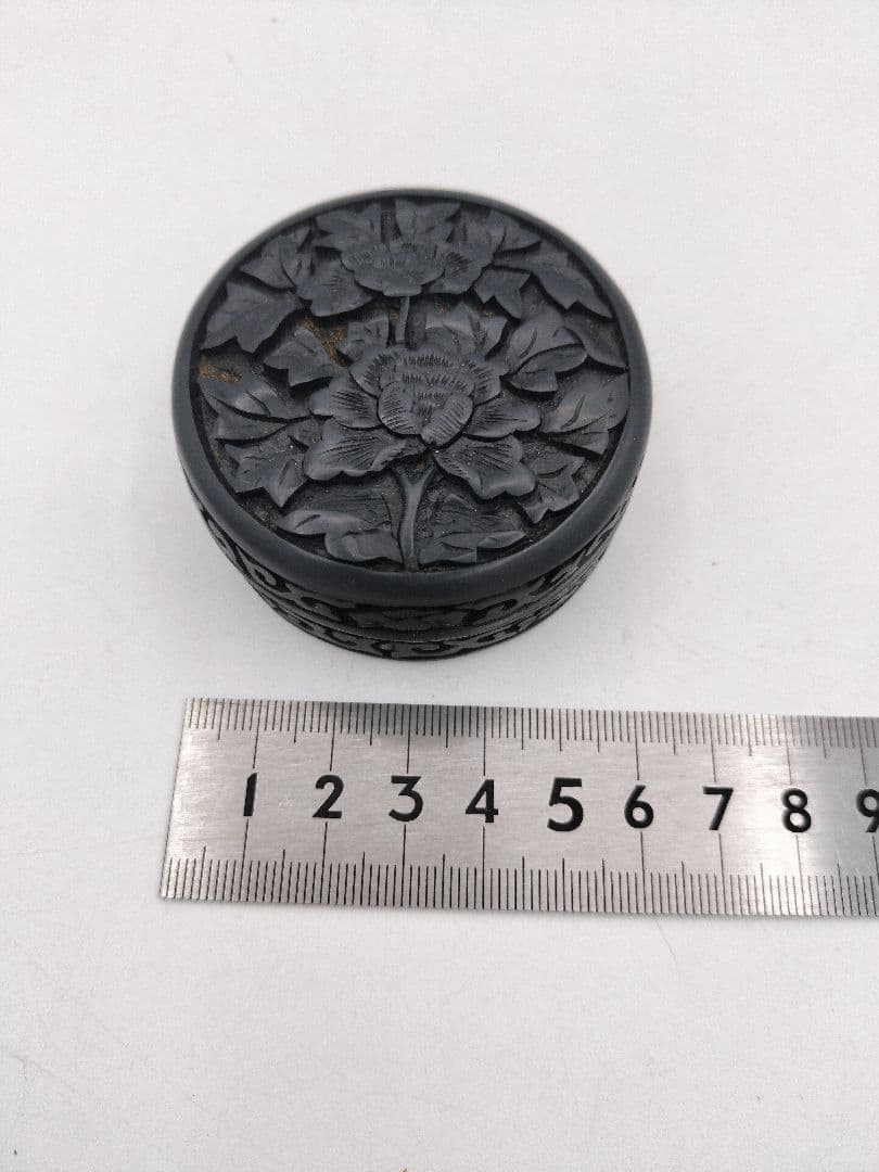 c983 香合 堆黒 木箱 茶道具 古物