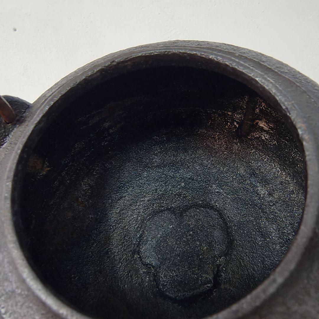 【龍敏堂】銀摘　銅蓋　鉄瓶　錆色　茶道具