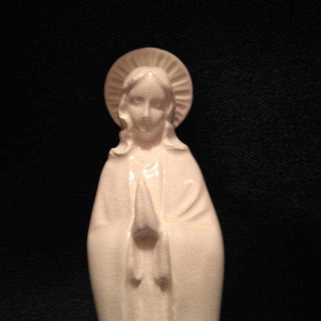 古いマリア様　ペン立て　欠け花　ビンテージ　中古品　開運　魔除け