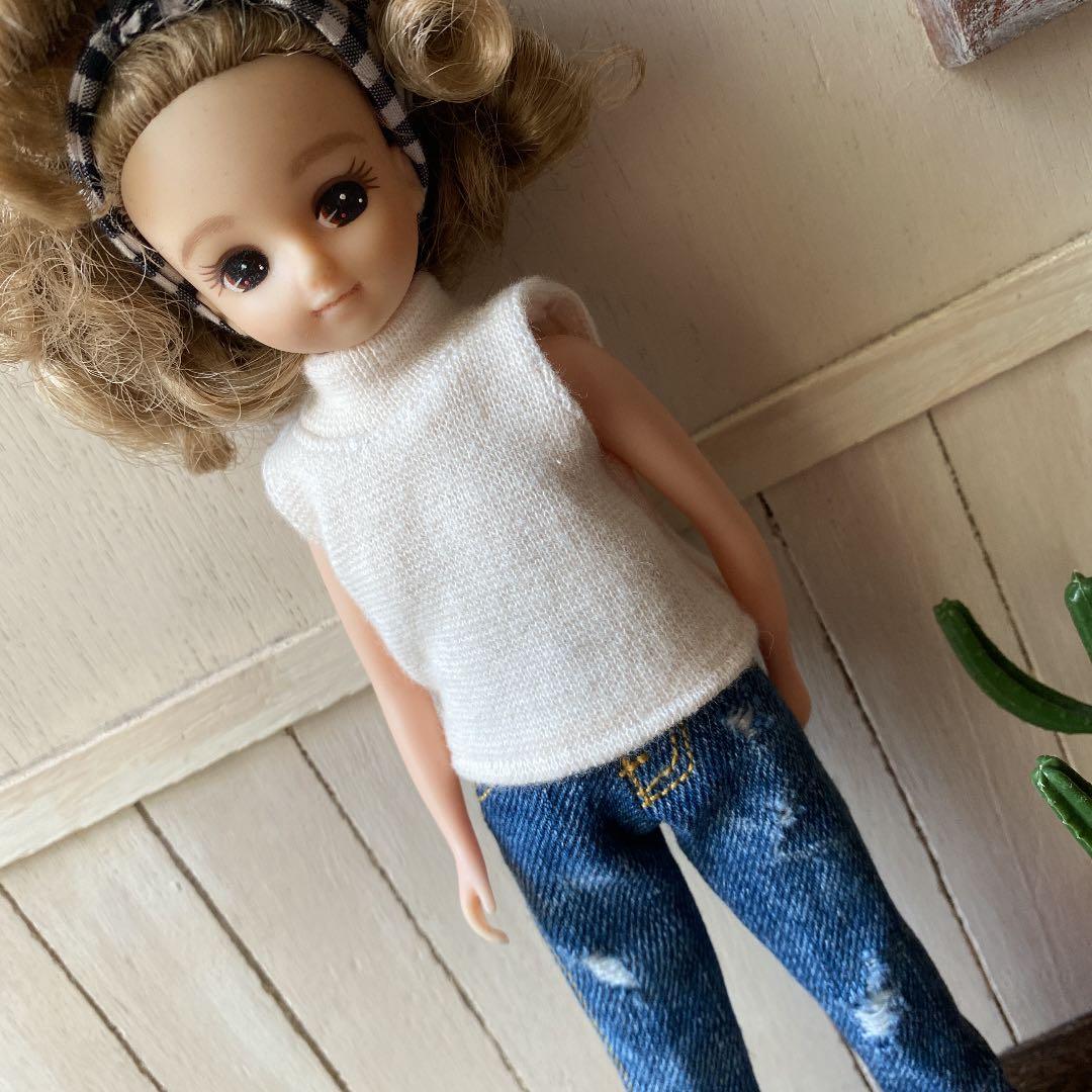 リカちゃん　洋服　ダメージデニム❤️パンツ　ハンドメイド