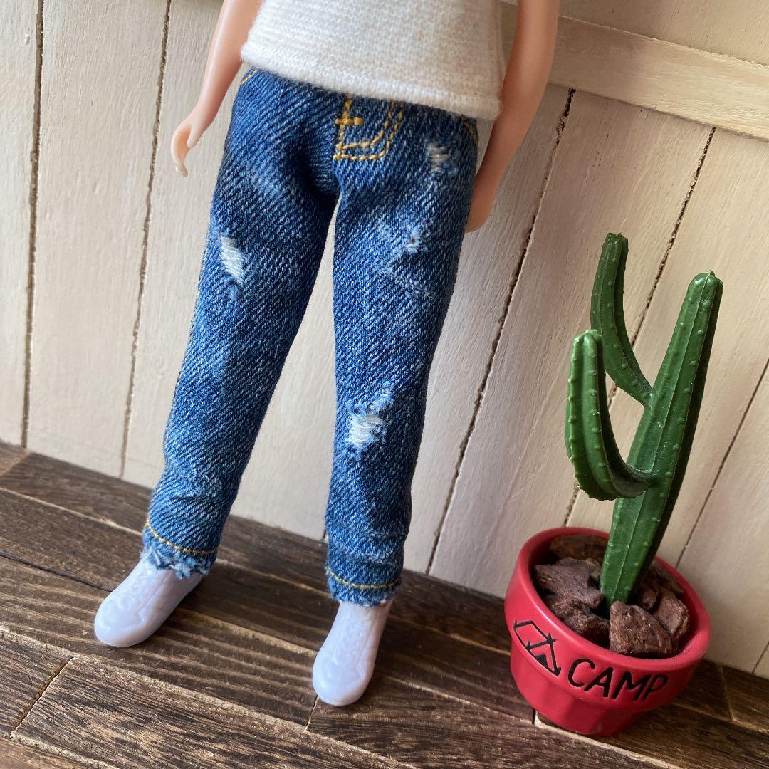 リカちゃん　洋服　ダメージデニム❤️パンツ　ハンドメイド