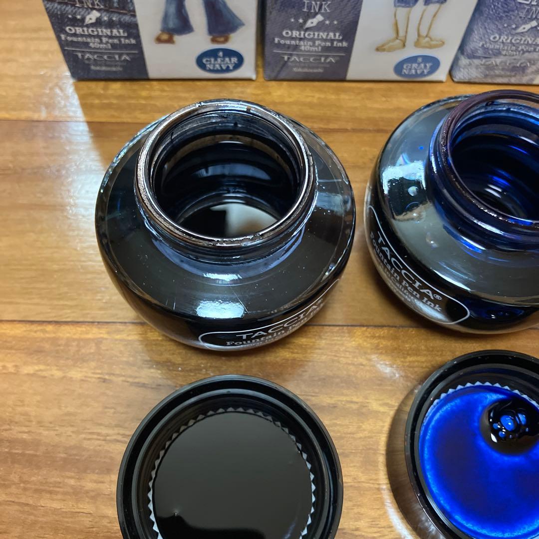 7セット TACCIA 万年筆インク 水性染料 ジーンズインク ネイビーブルー