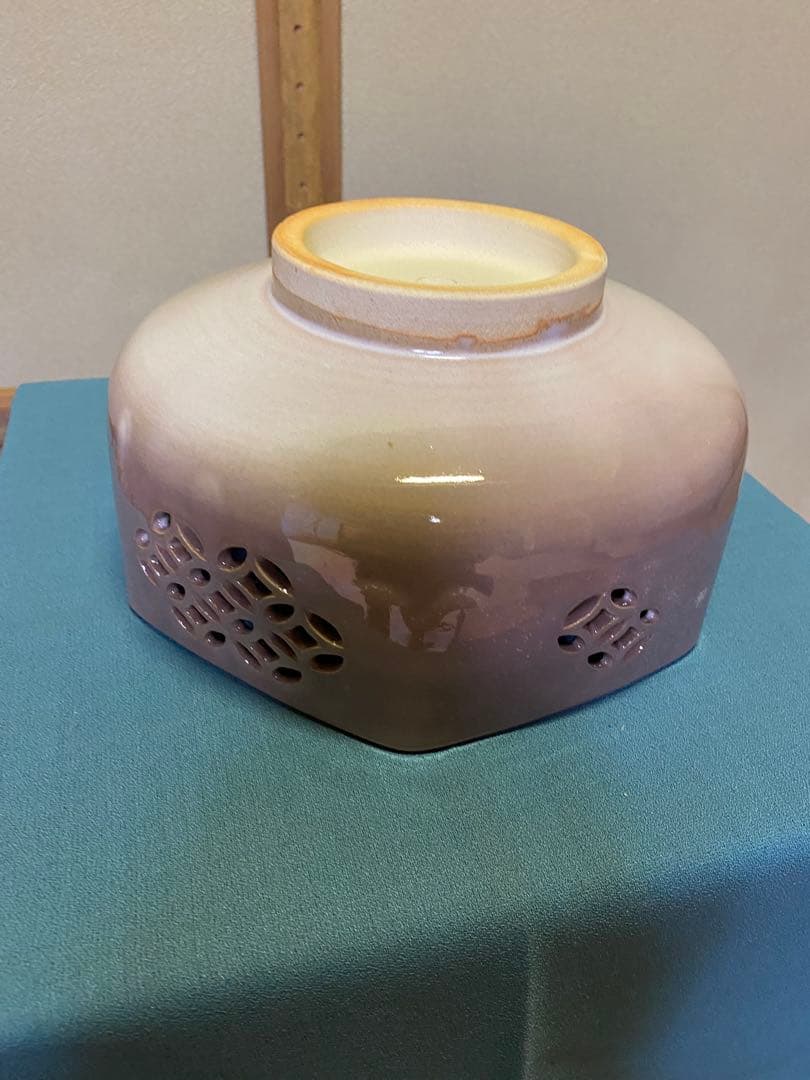茶道具/菓子鉢 『萩焼七宝透し 』十三代 田原陶兵衛　菓子器 工芸品