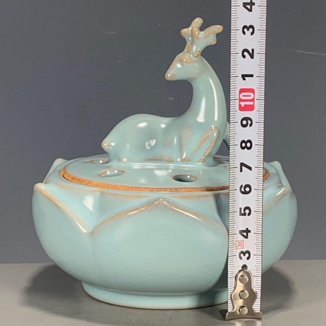 中国 汝窯 青磁 香炉 陶器 陶芸 香道具 仏具 官窯 青釉
