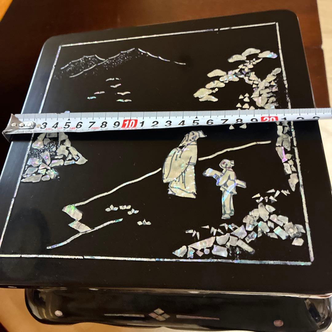 時代物　螺鈿細工　花台／飾り台　木製　漆芸(^^)美品