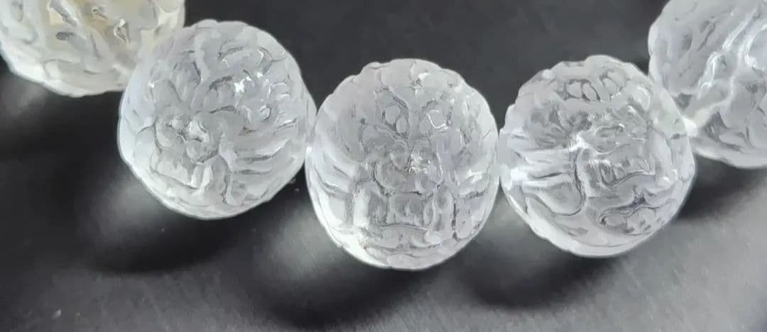 【一点物】龍頭・ガーデンルチル・龍彫り水晶デザインブレスレット(ハンドメイド)