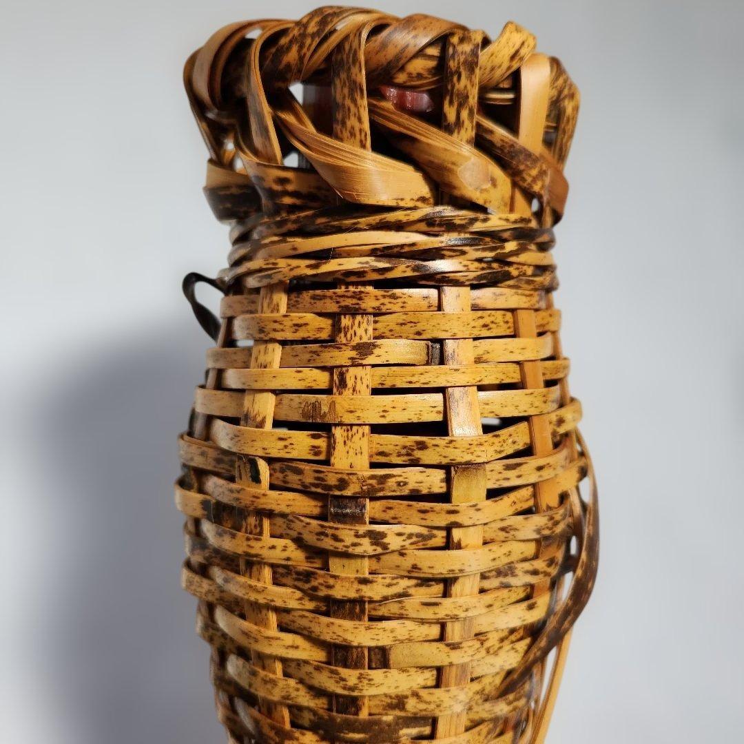未使用品 掛け花籠 竹製 鯉口 落とし付き 箱あり 茶道具 華道具