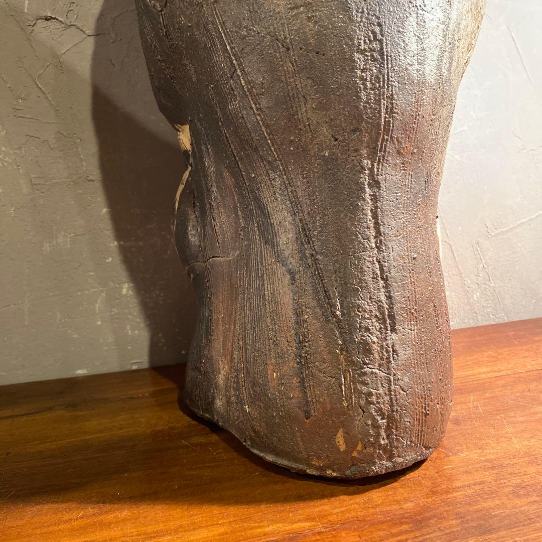 昭和レトロ 信楽焼 狸置物 48cm 縁起物 商売繁盛 たぬき 骨董品