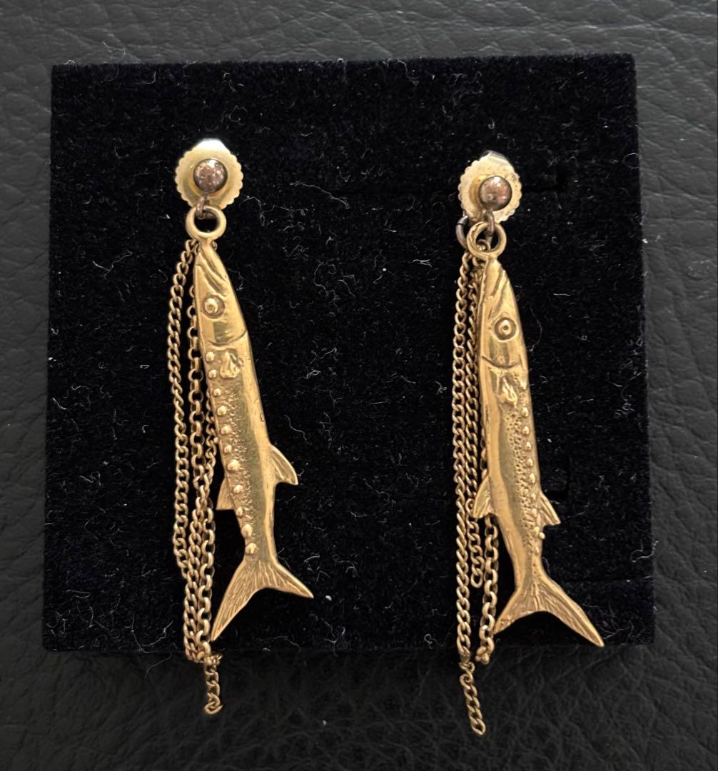 キュロヨン ジュエリー オニカマス ピアス 正規品 ゴールド ハンドメイド 魚