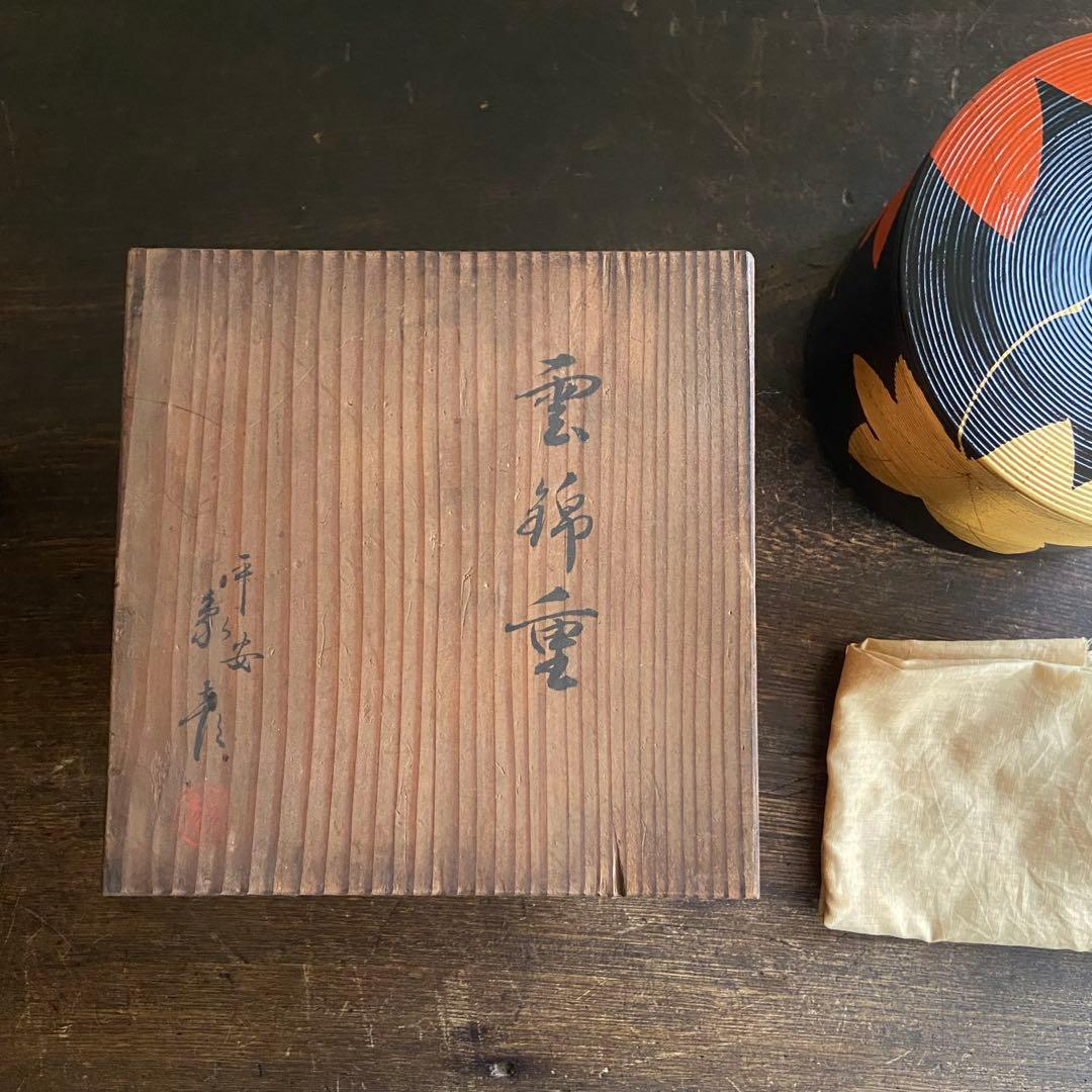 丸御重箱　漆器　2段重　京都象彦　共箱付き　お正月